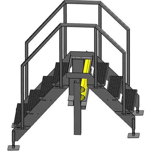 Modell av spesialtilpasset trapp