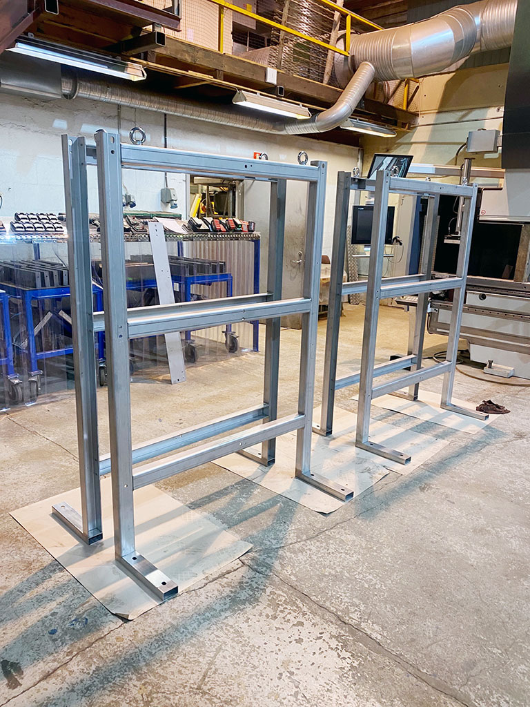 Floor stand for cabinets made of stainless steel