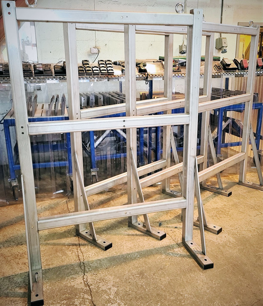 Floor stand for cabinets made of stainless steel